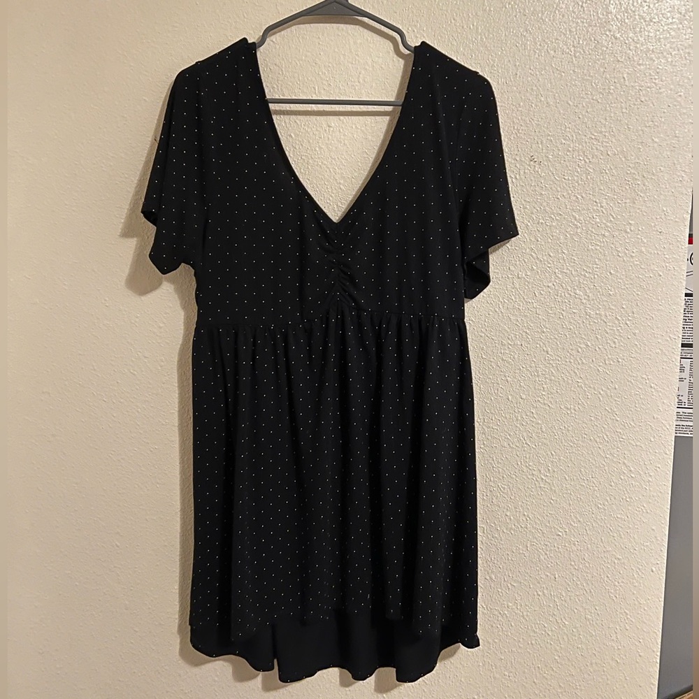 Black and White Polkadot Blouse Torrid